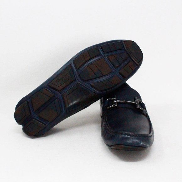SALVATORE FERRAGAMO #40279 Blue Marin Calf Parigi 8 Loafers (US 6 EU 36) main image 4